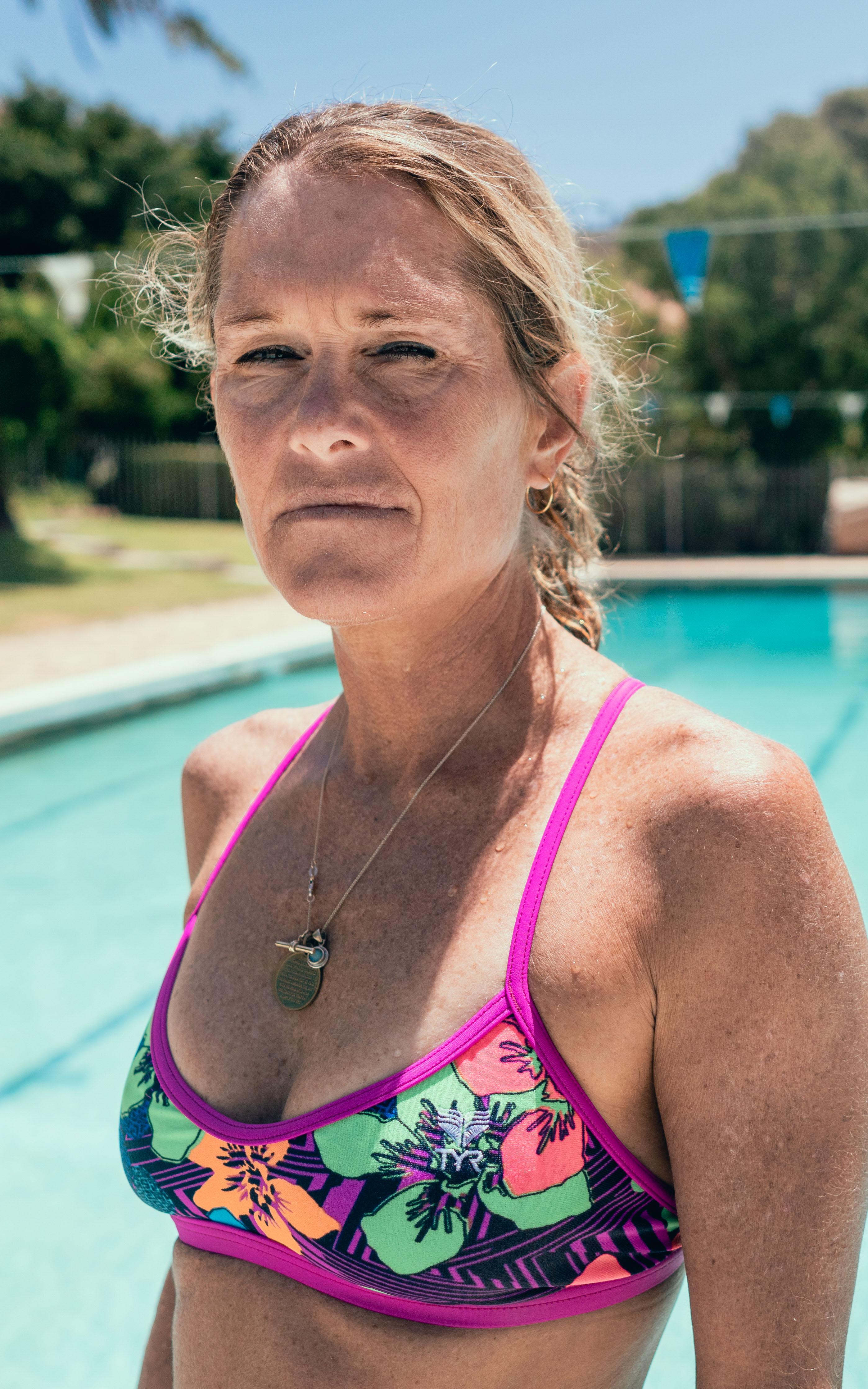 Woman in pool. 