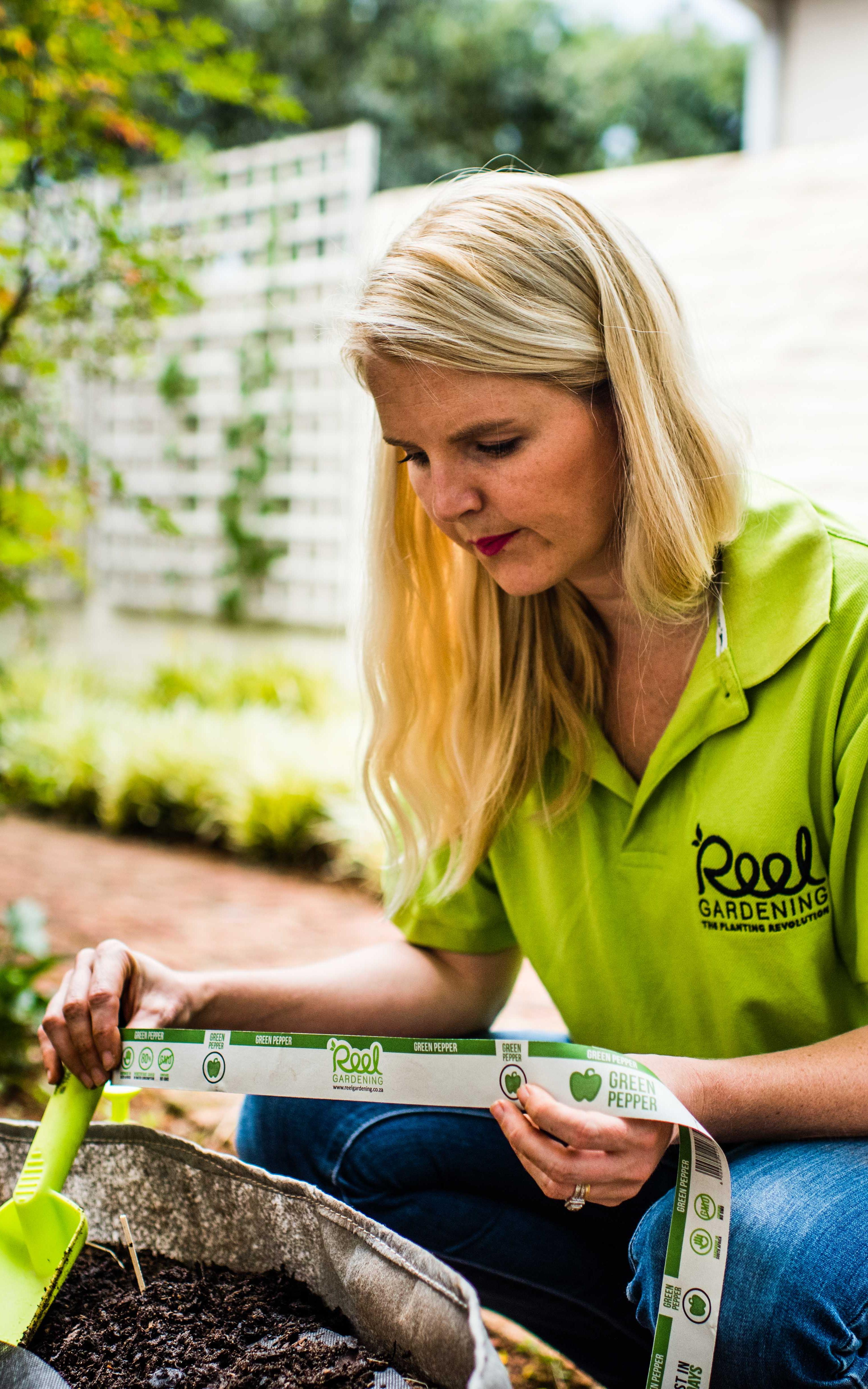 Lady busy with plants