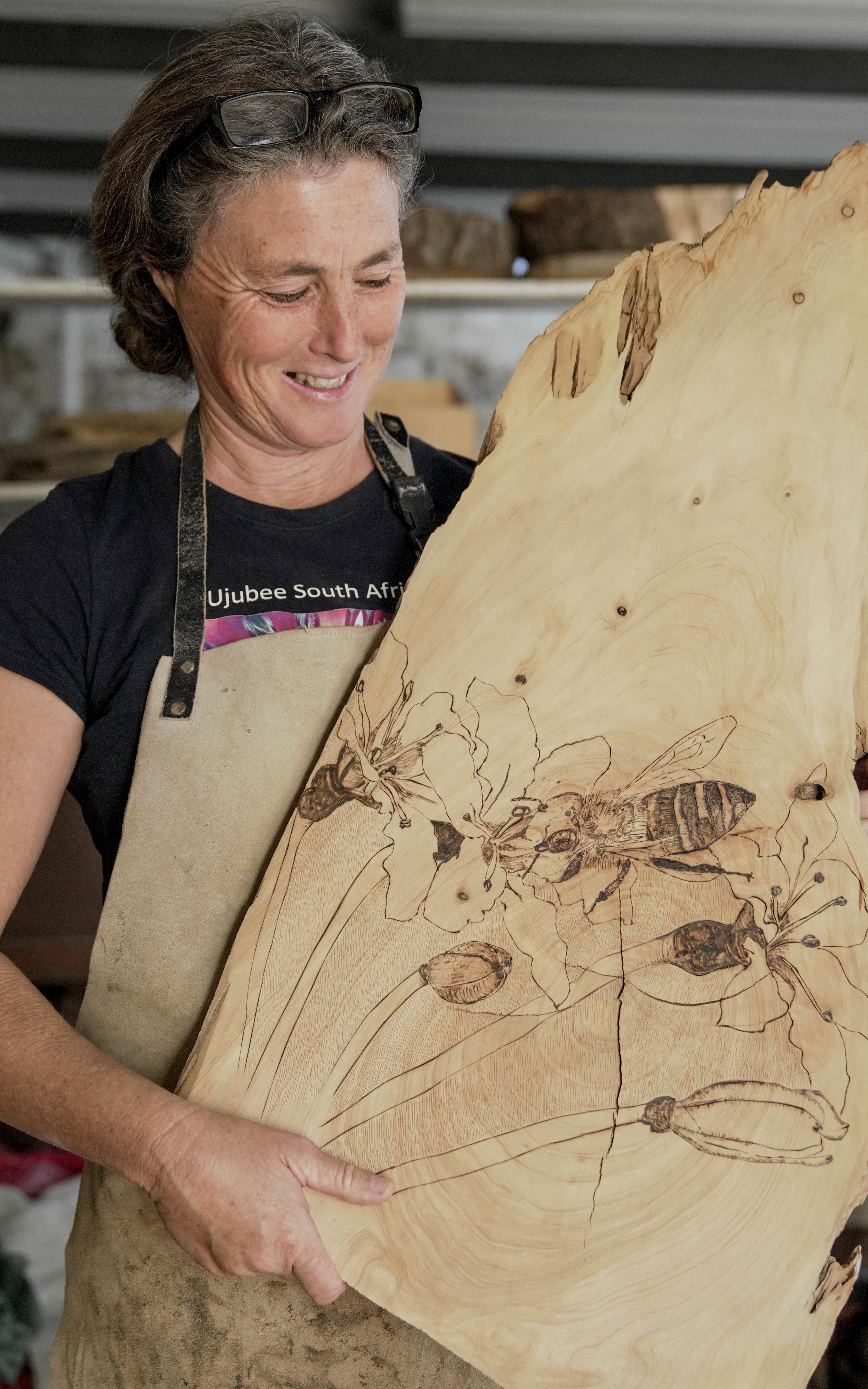 Jenny's work involves researching the bees.