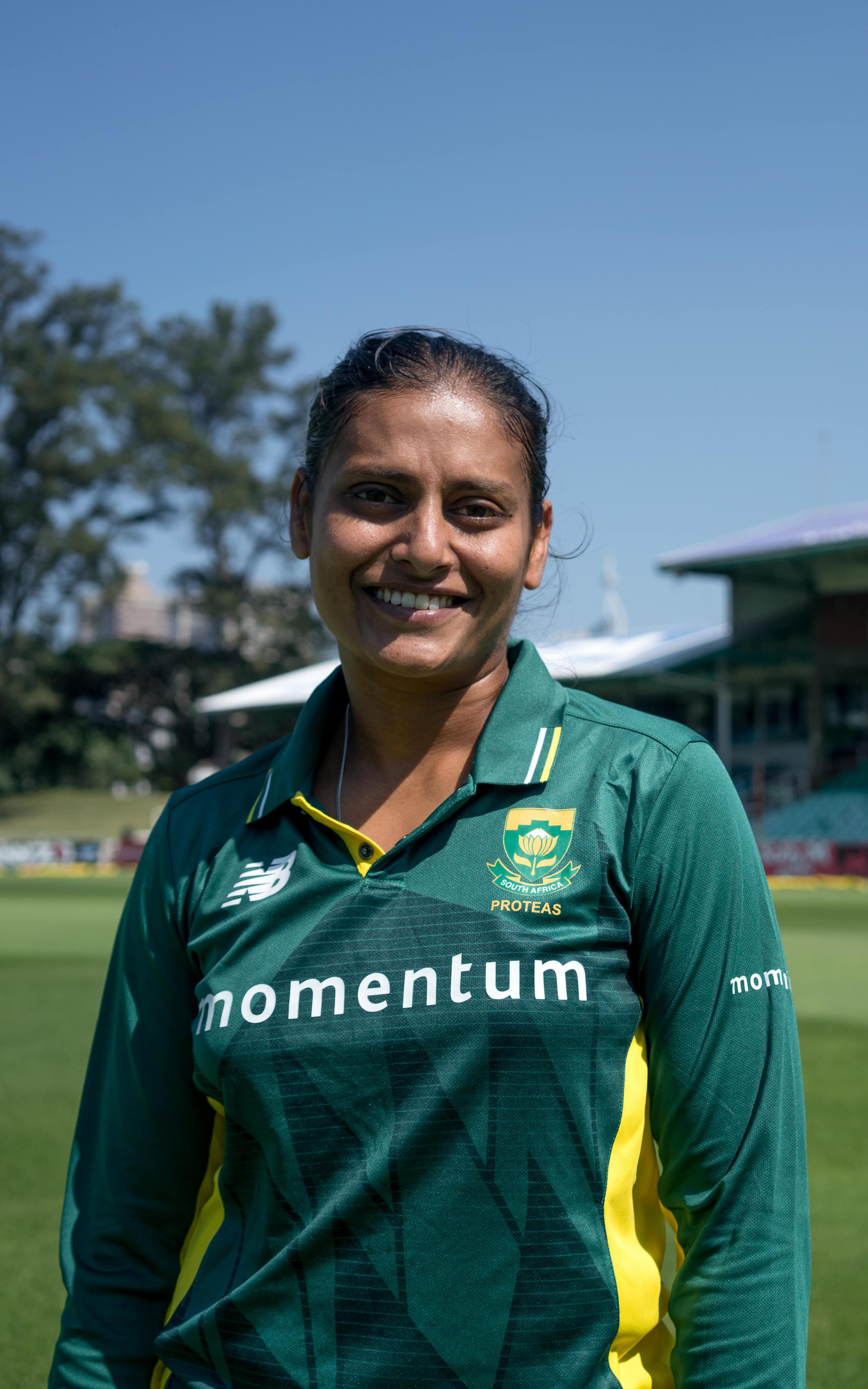 Girl on cricket field