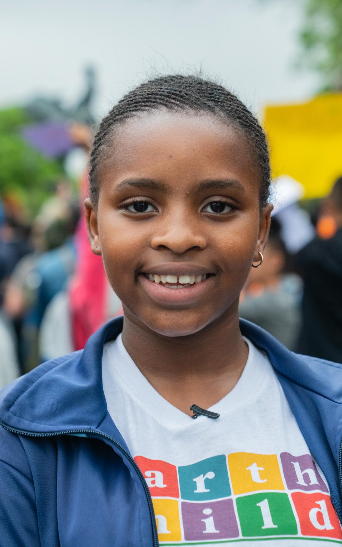 Girl smiling at camera