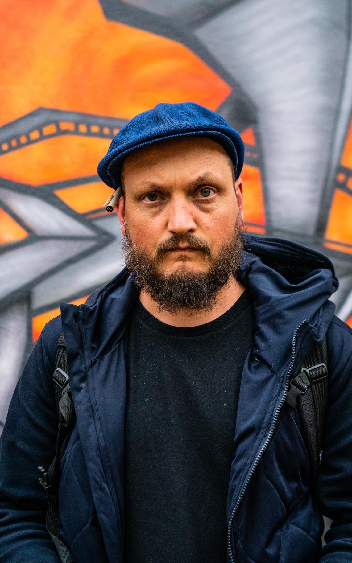 Man looking at camera
