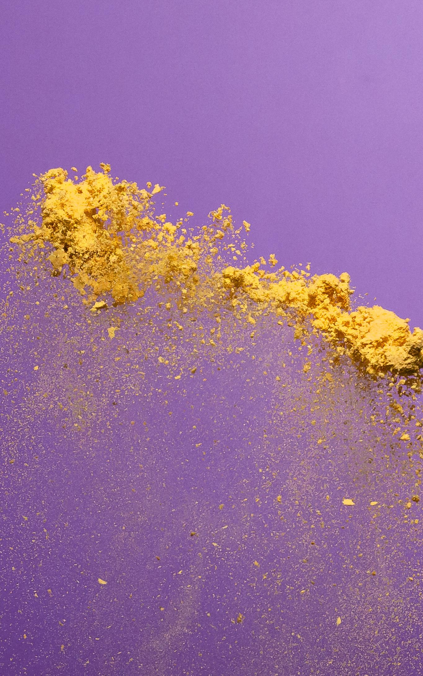 yellow powder in the air. 