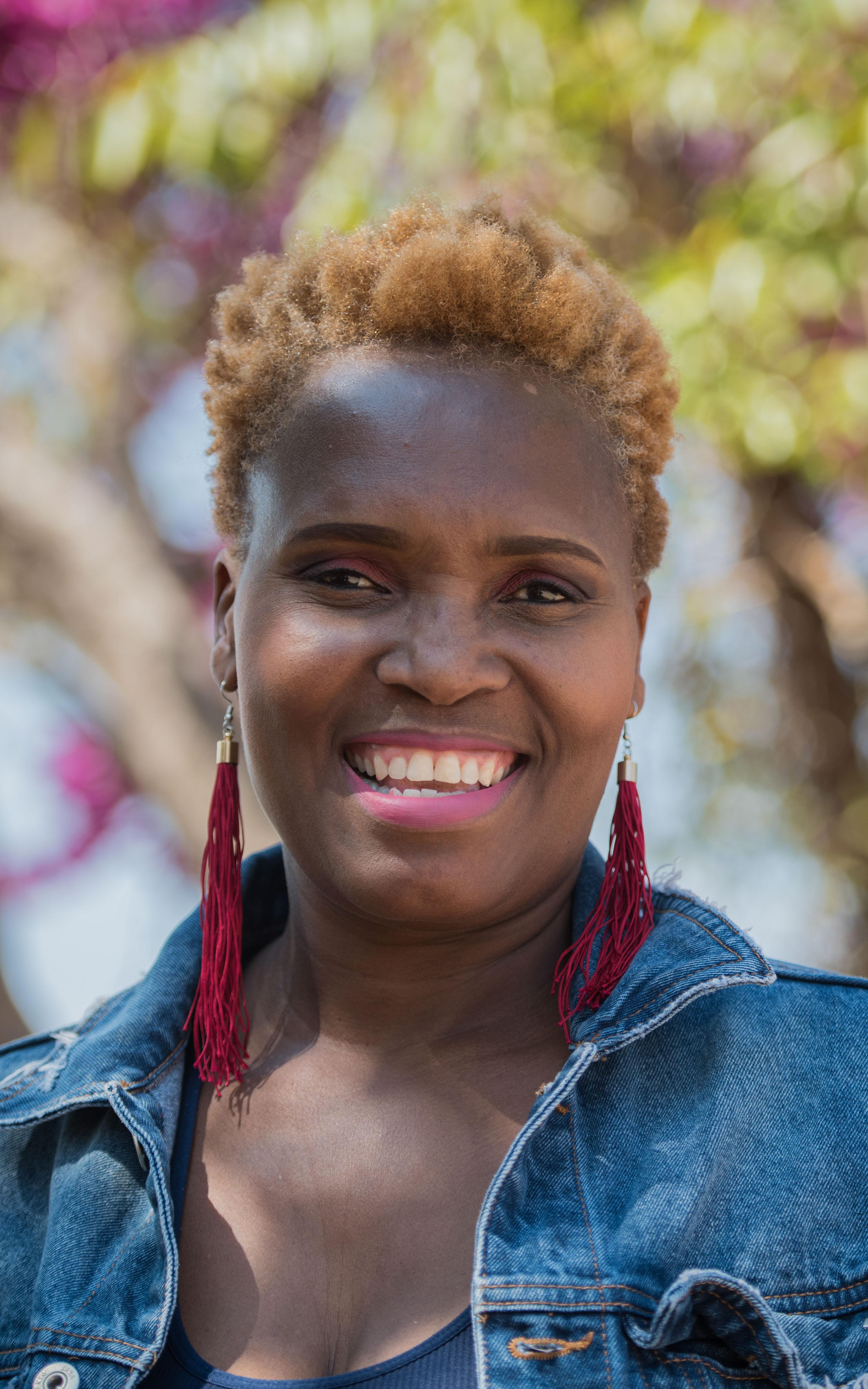 African woman smiling to camera