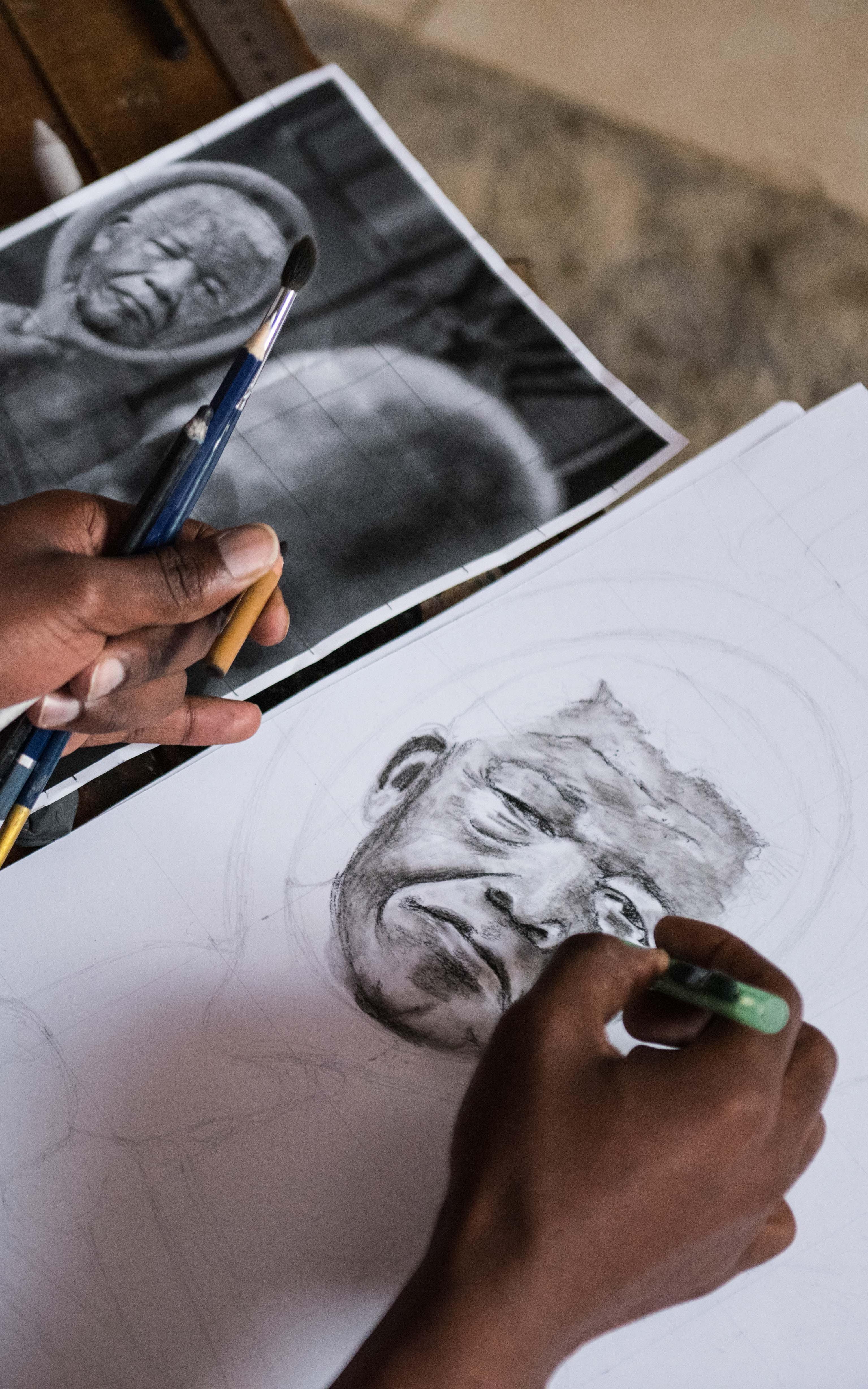 Drawing of Nelson Mandela