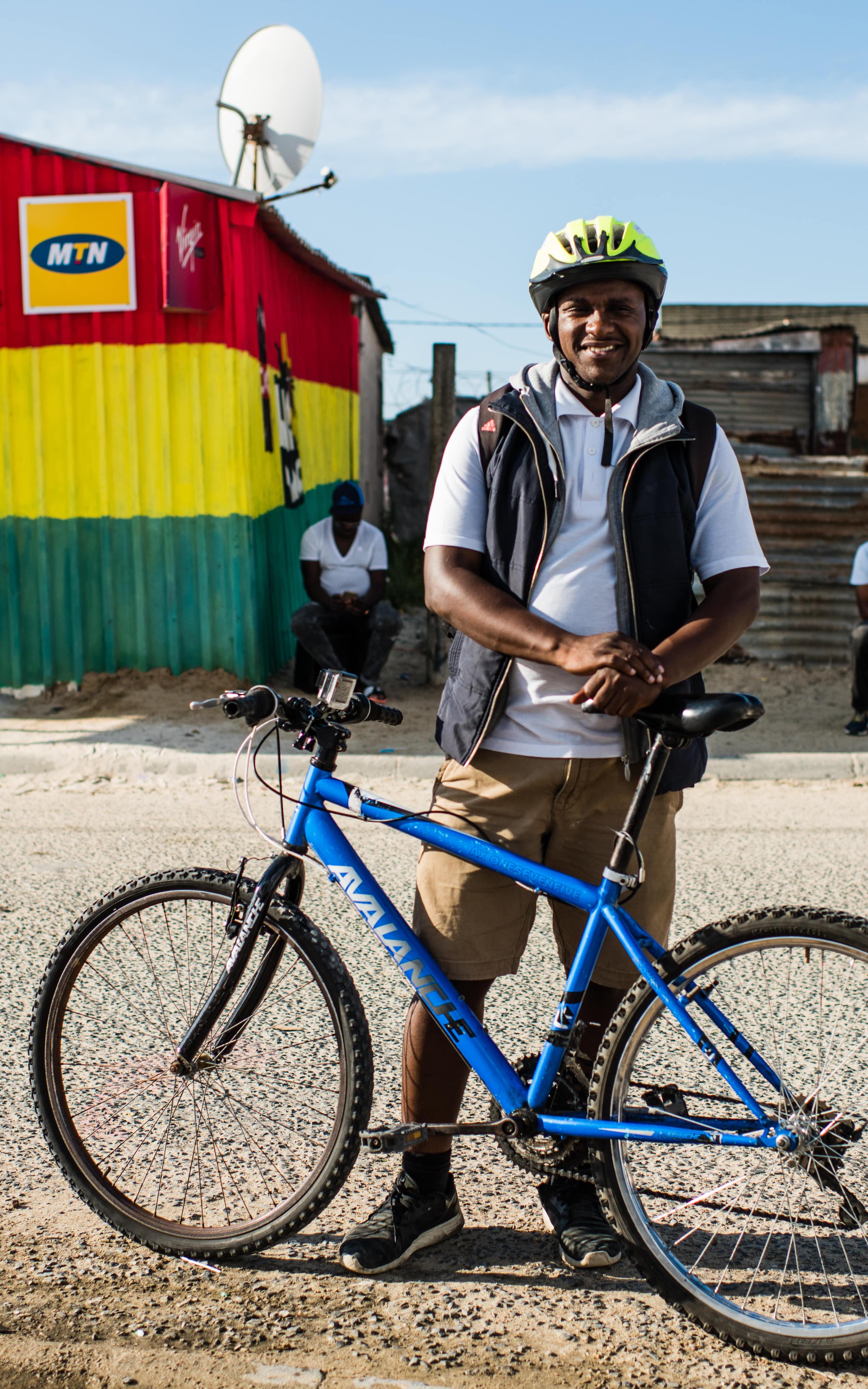 man with bicycle