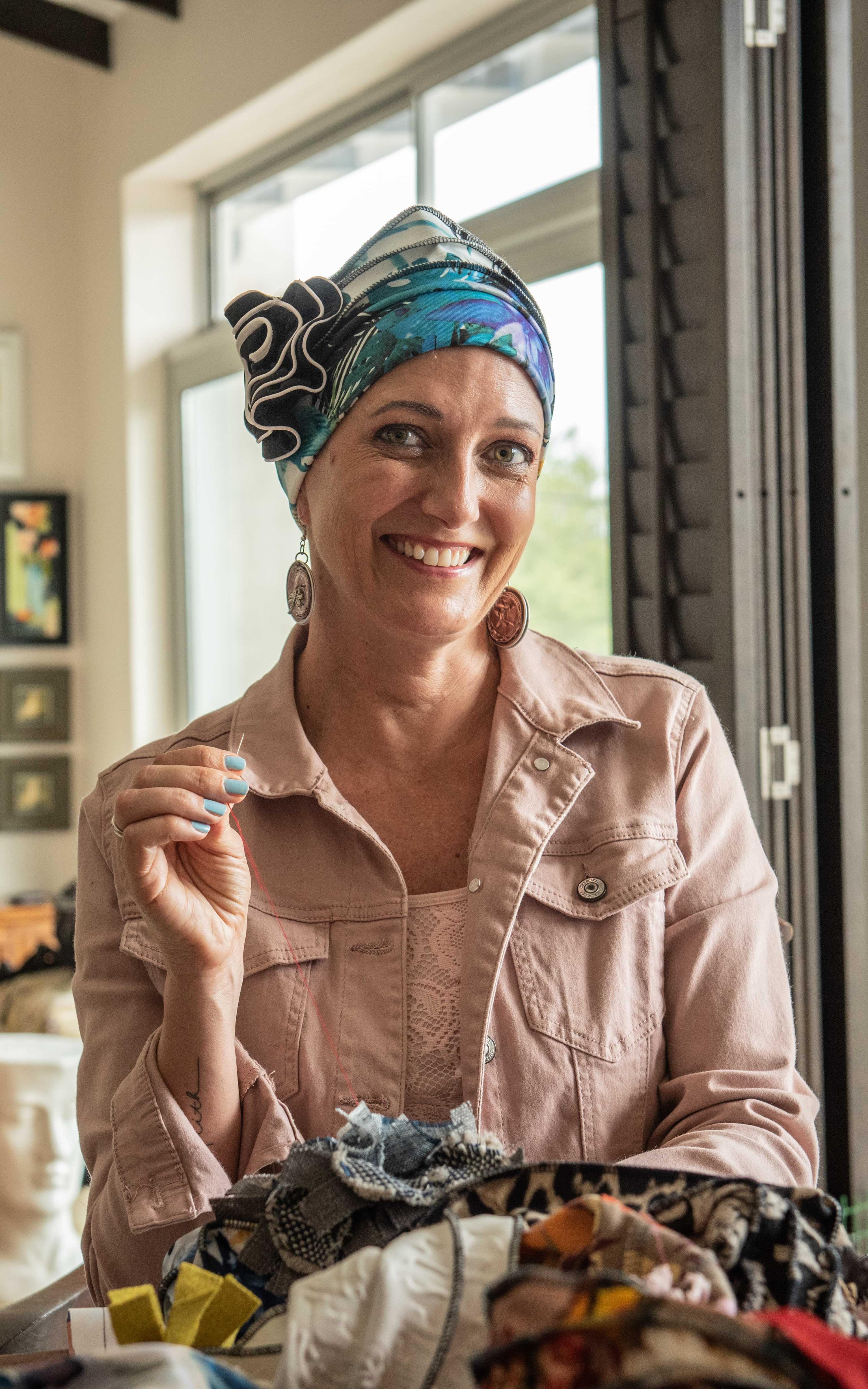 This cancer warrior crafts hats of strength for those in chemo