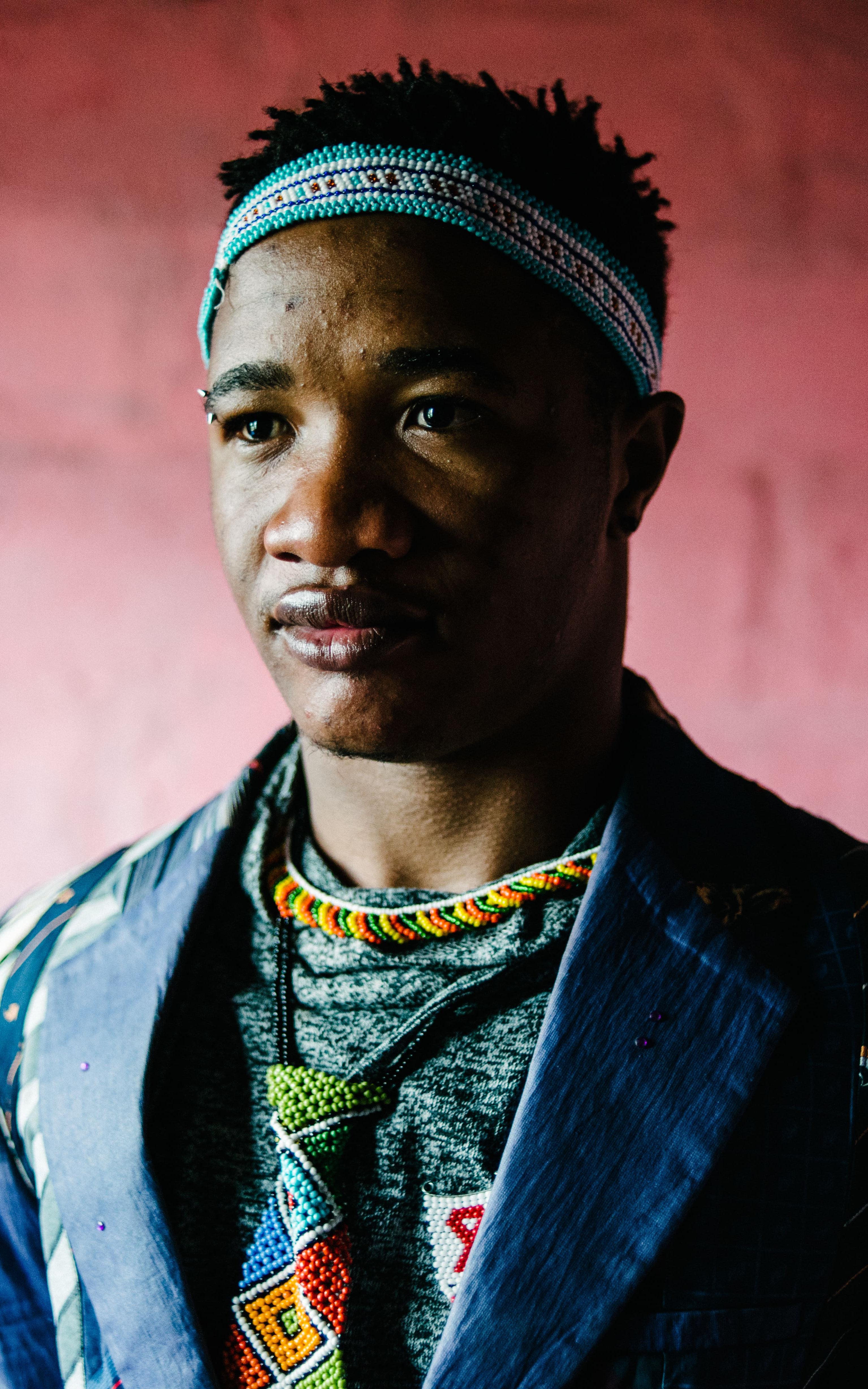 Black man wearing traditional clothing