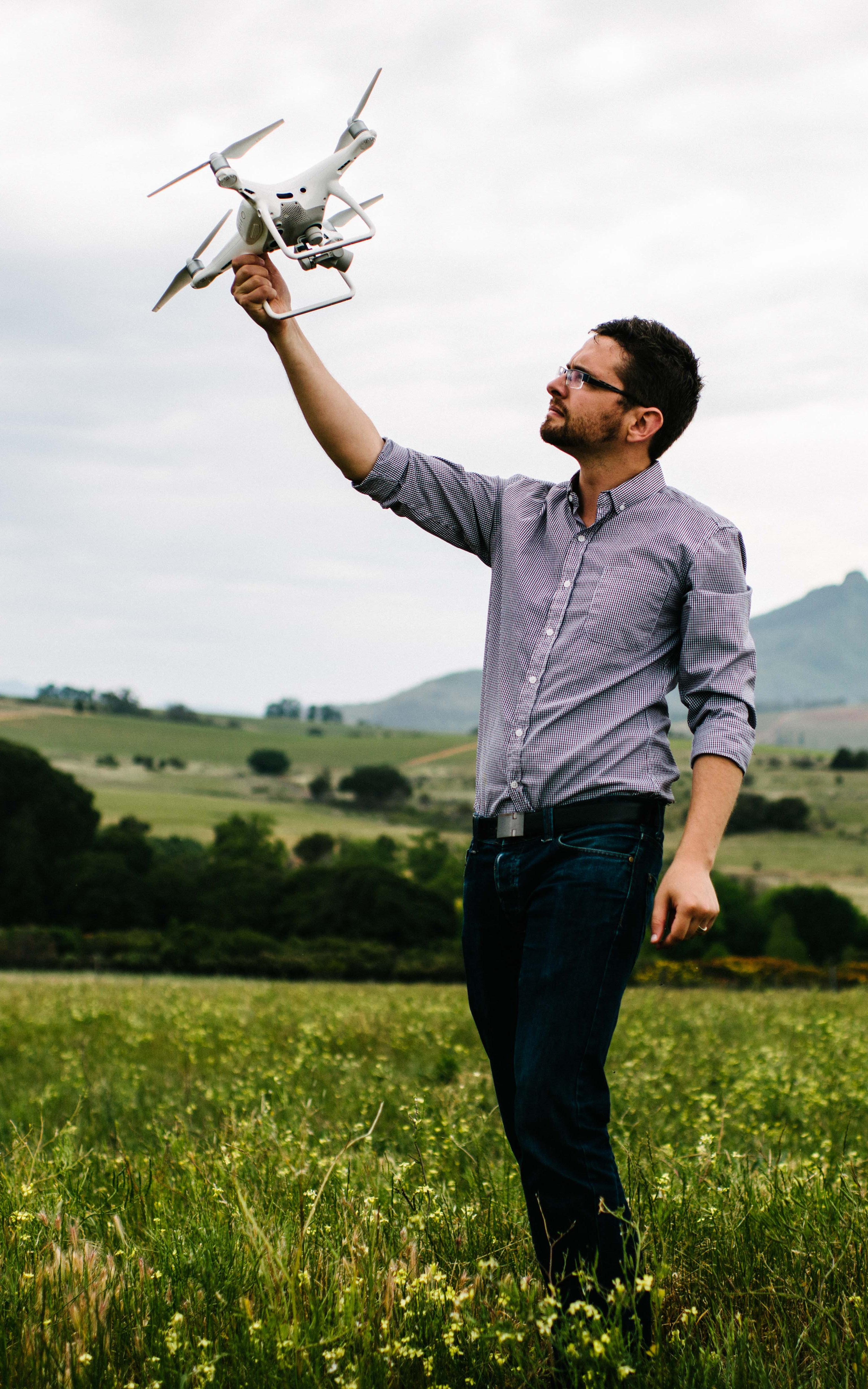 Man holding a drone