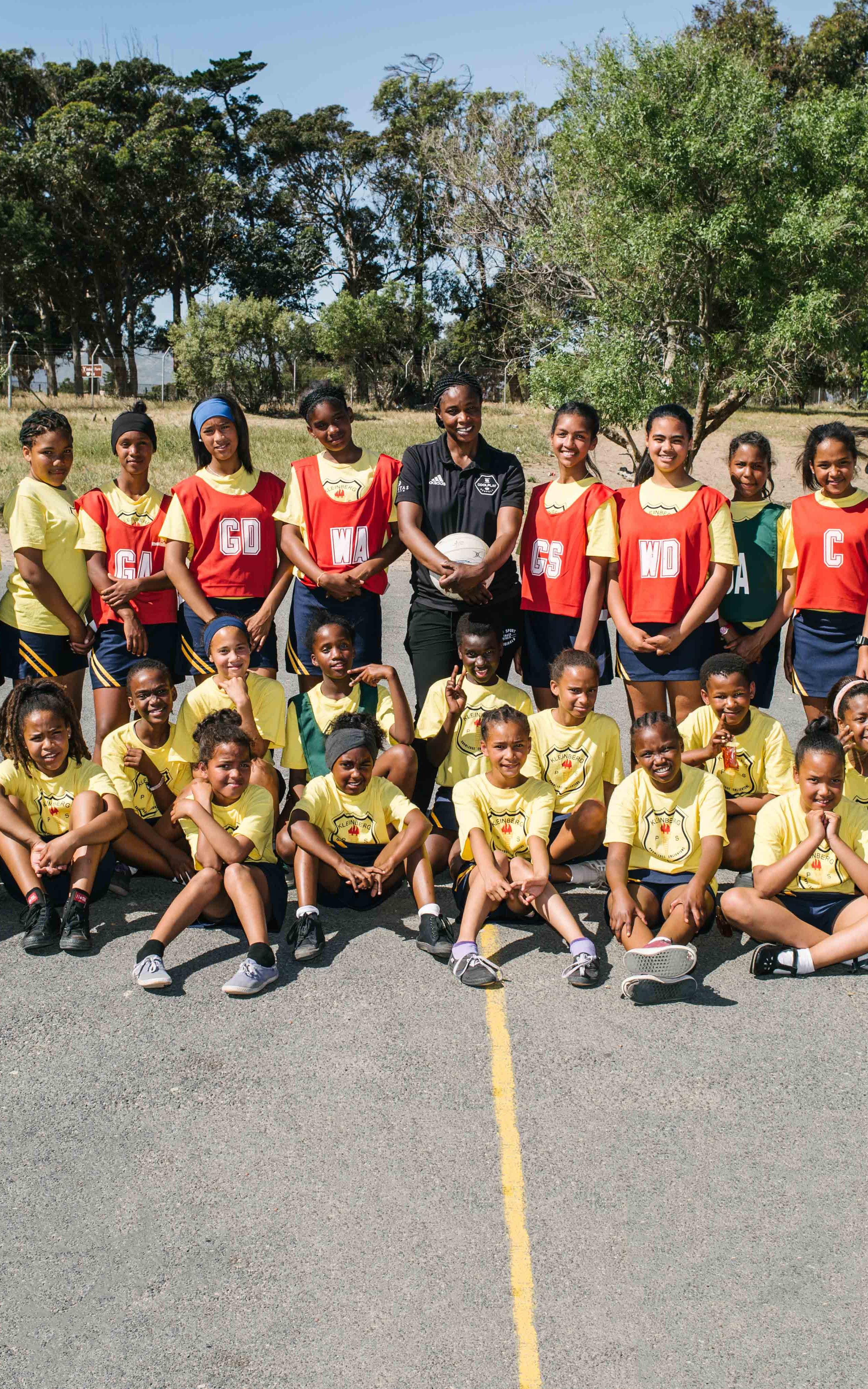 Smiling netball team