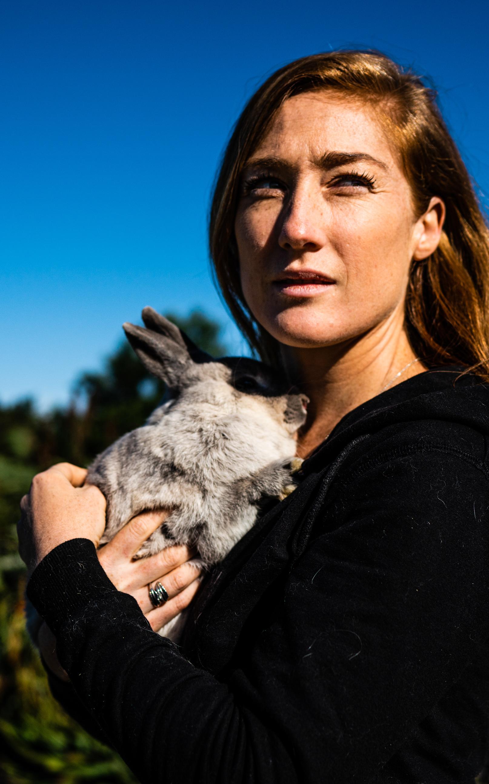taking care of bunnies.