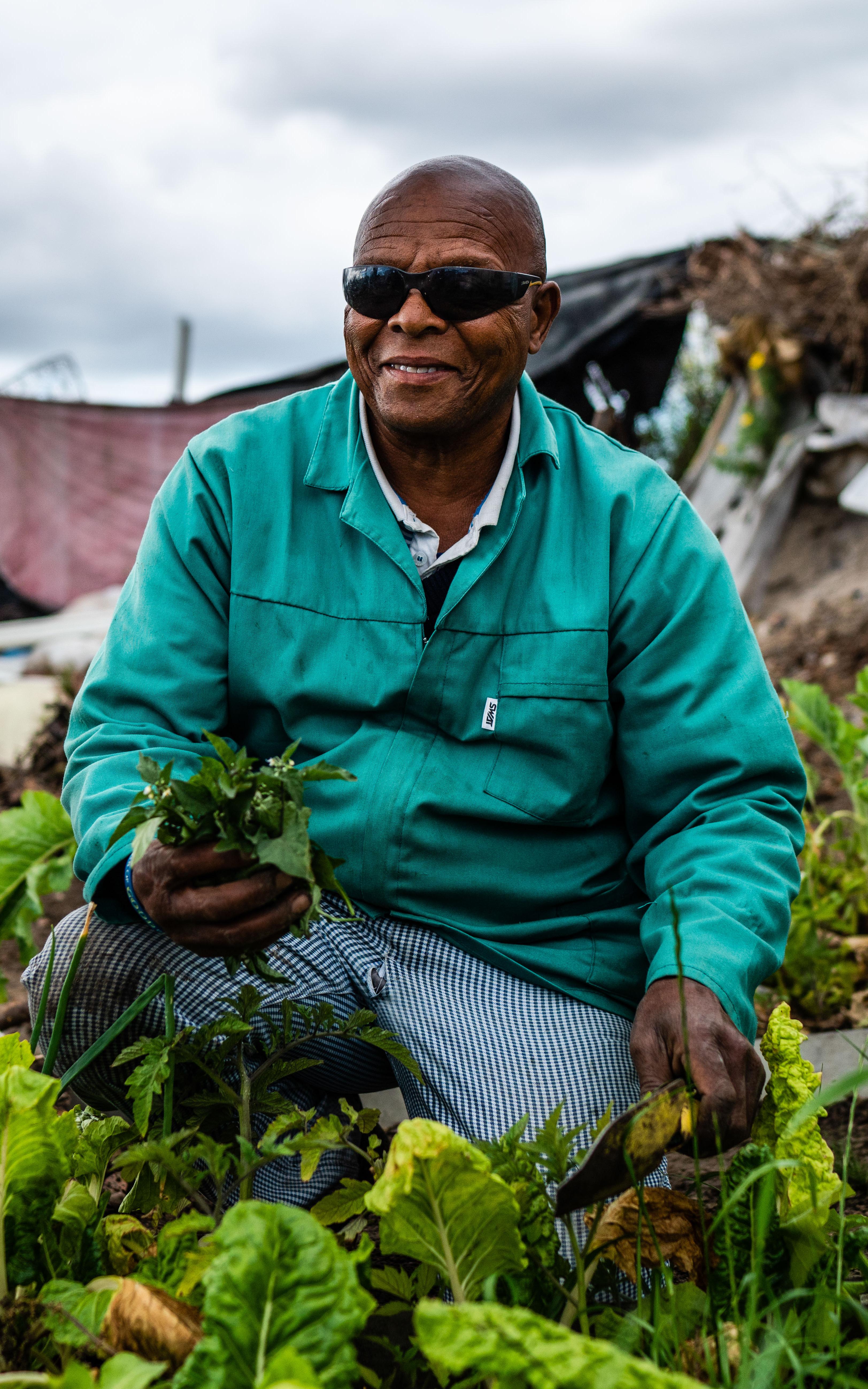 He is blind but he is the gardener.