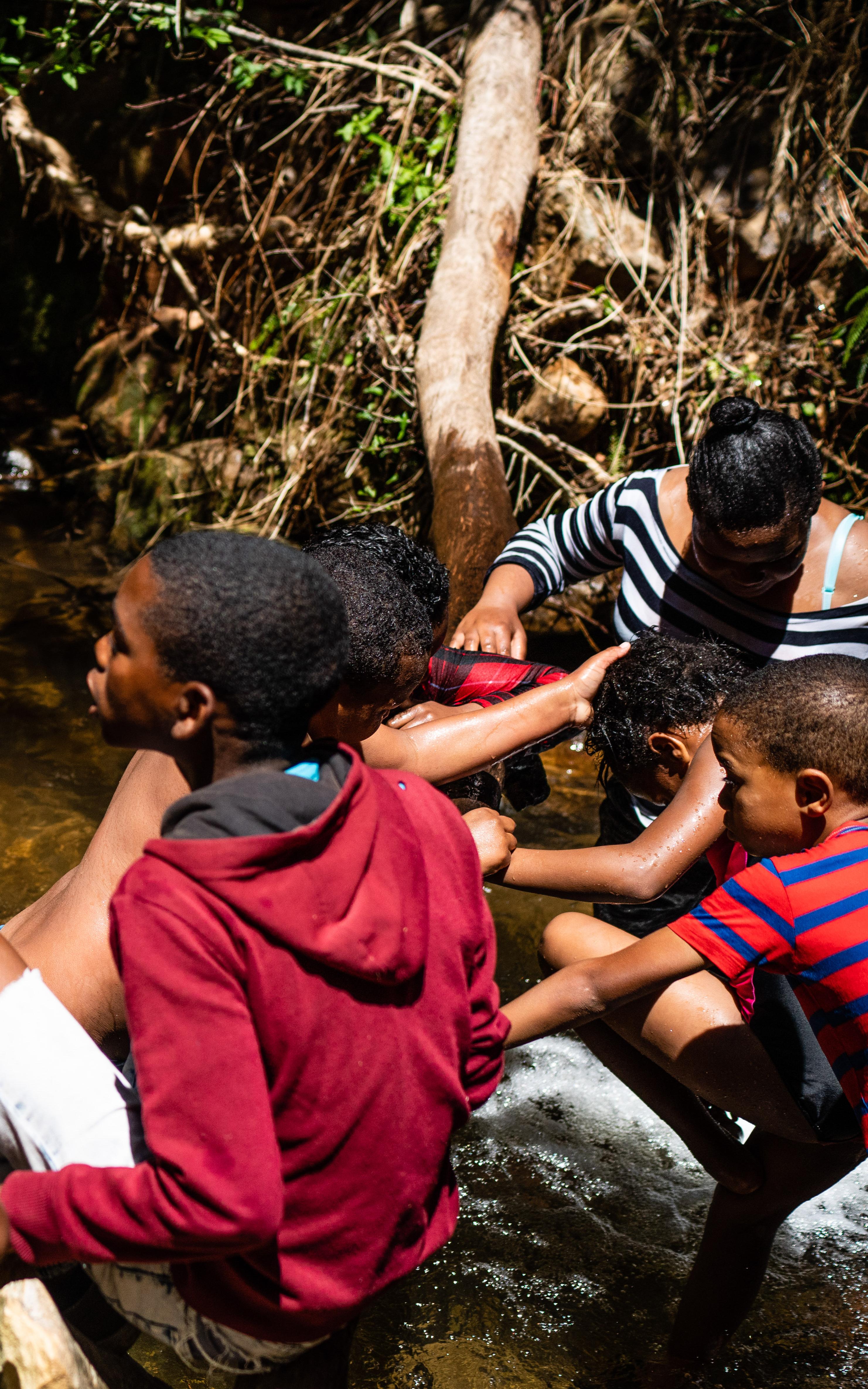 Nature connects children with peace.