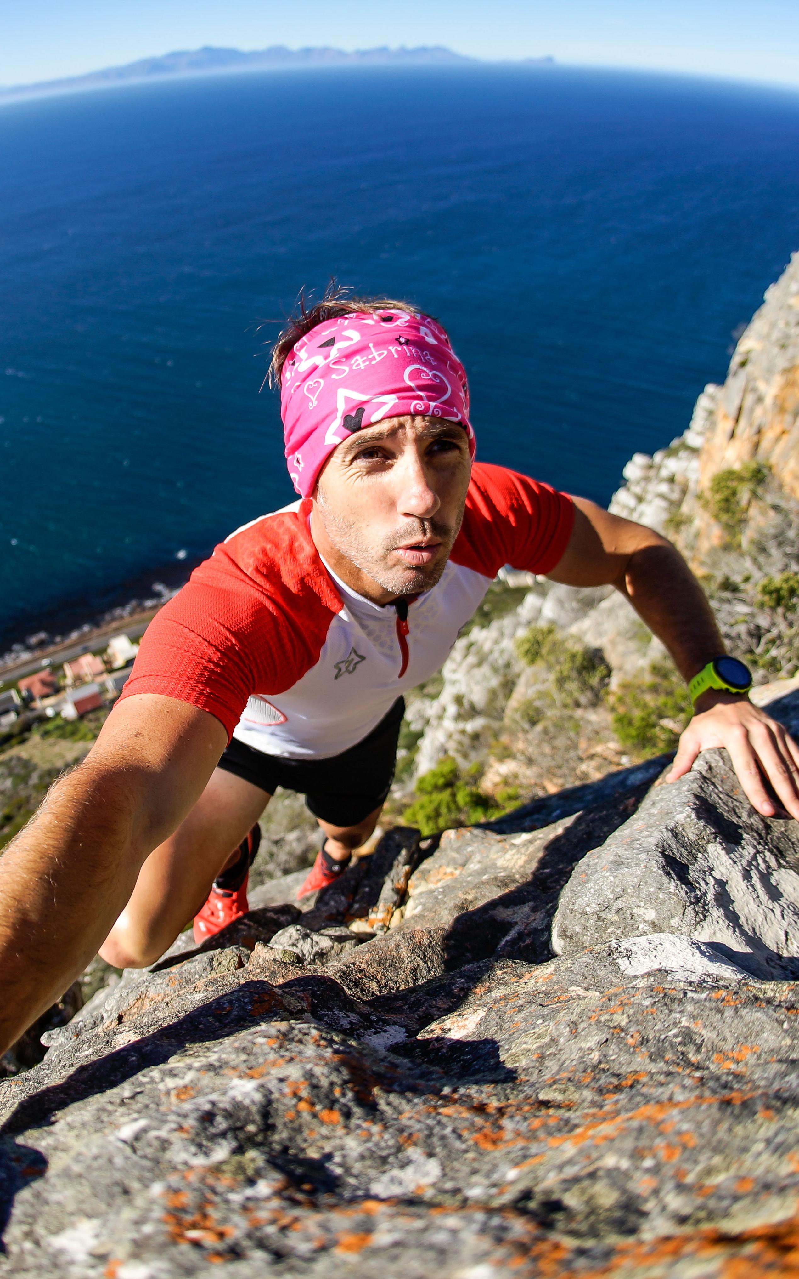 Man climbing rocks