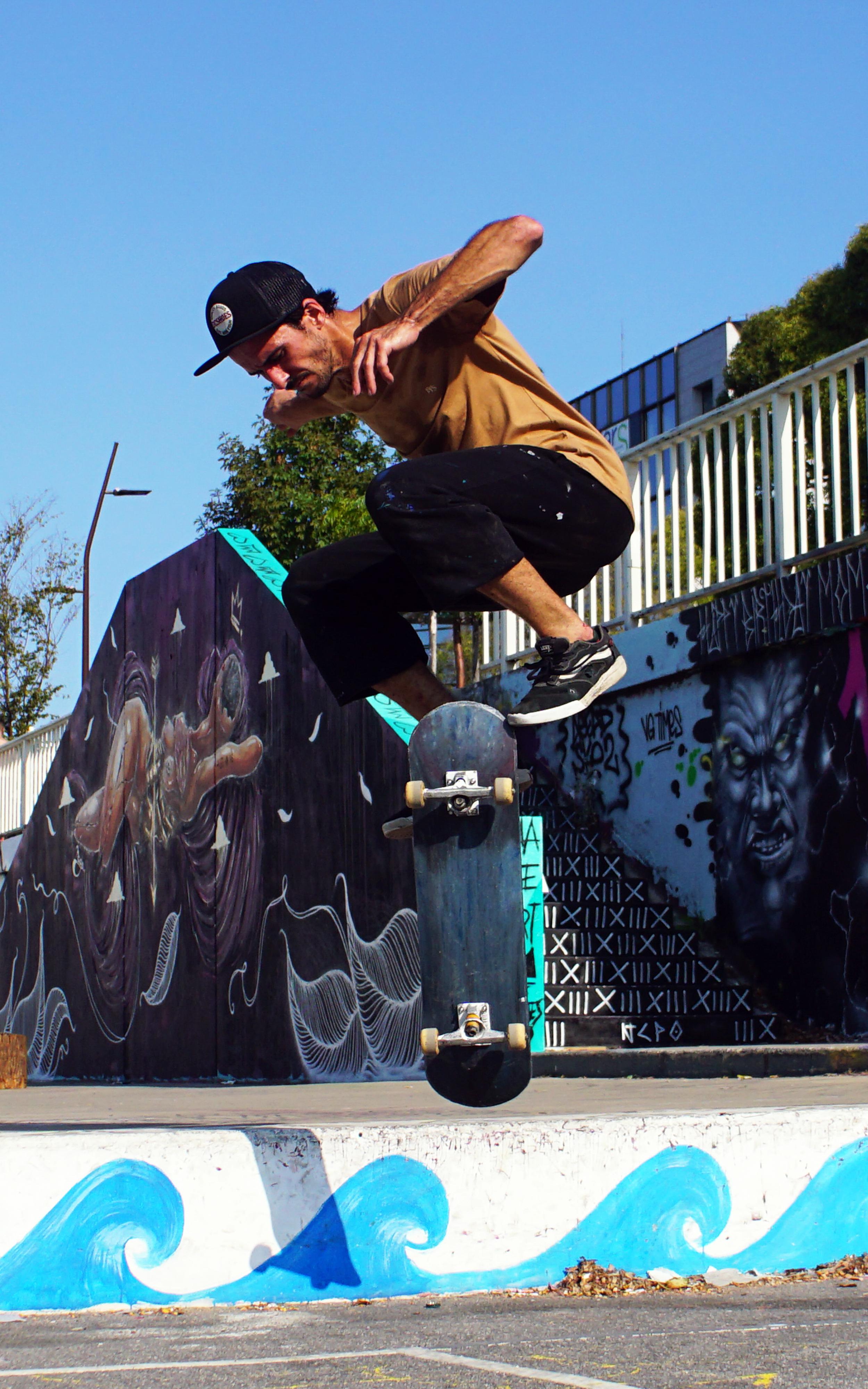 Beautiful News-Man skateboarding.