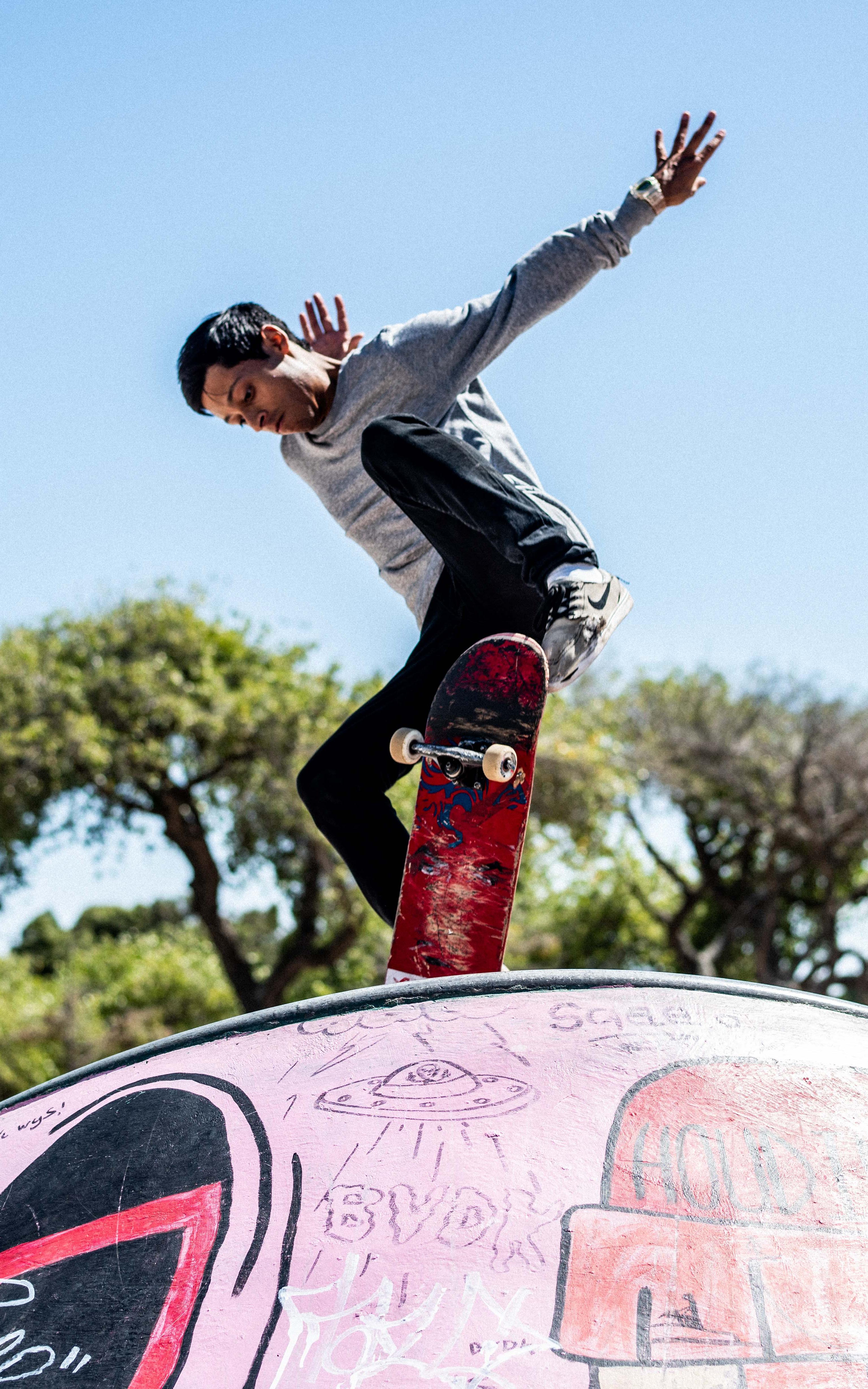 Man doing a skateboard trick