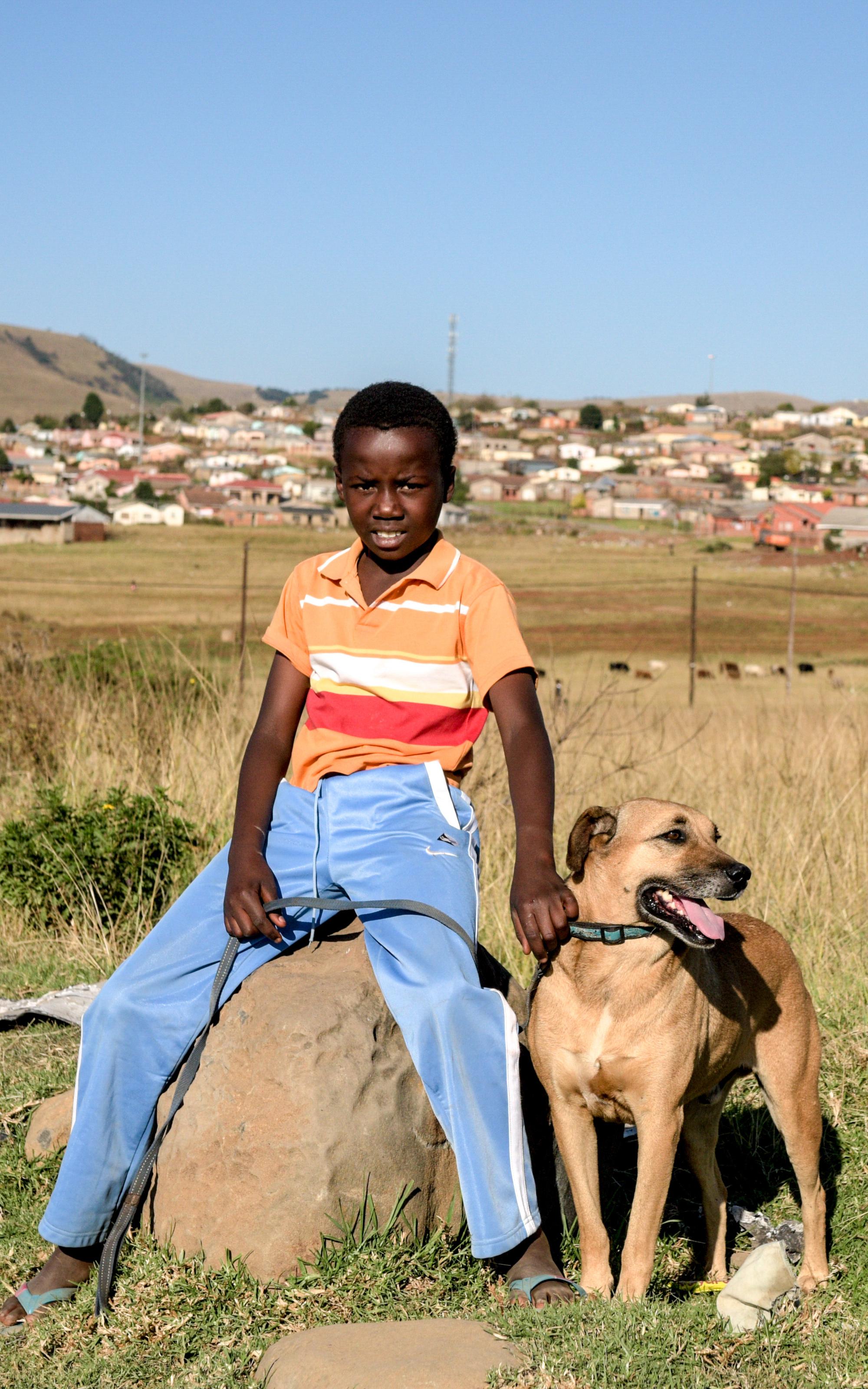 Boy with dog. 