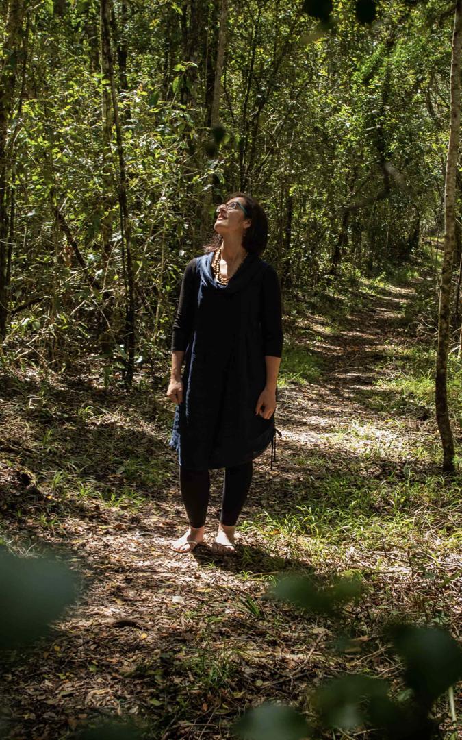 Woman in forest
