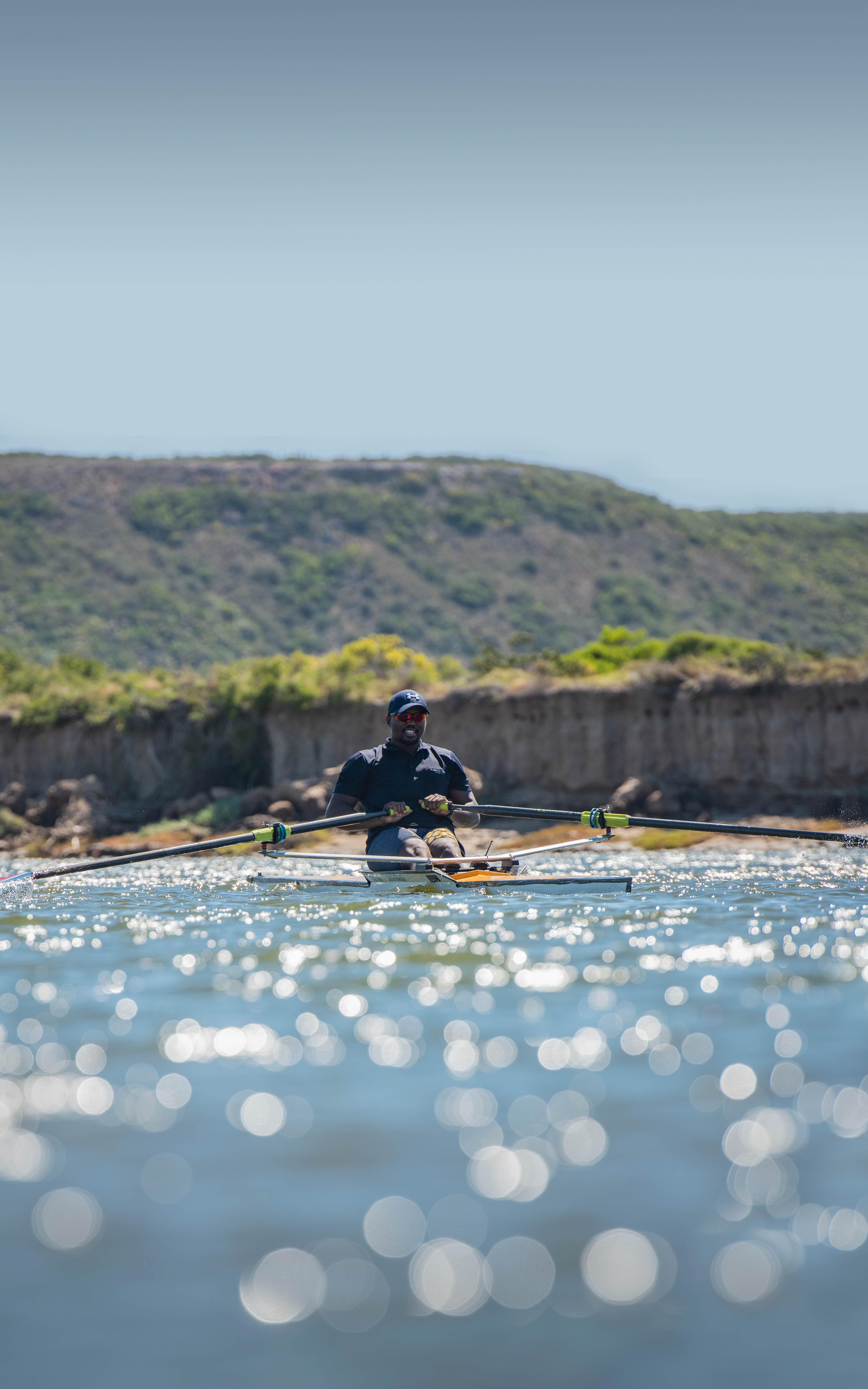 Man canoeing on a river