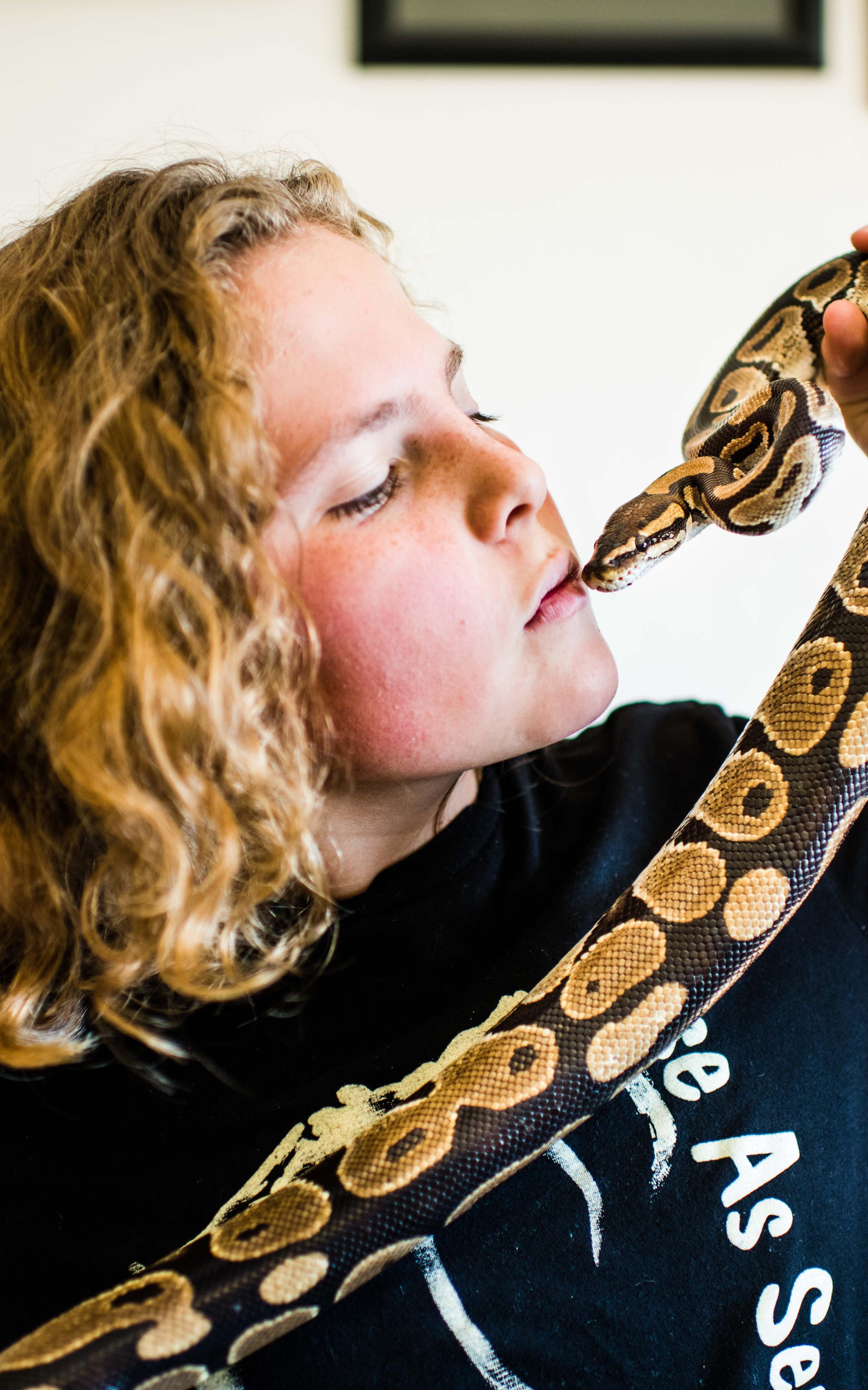 Boy with snake