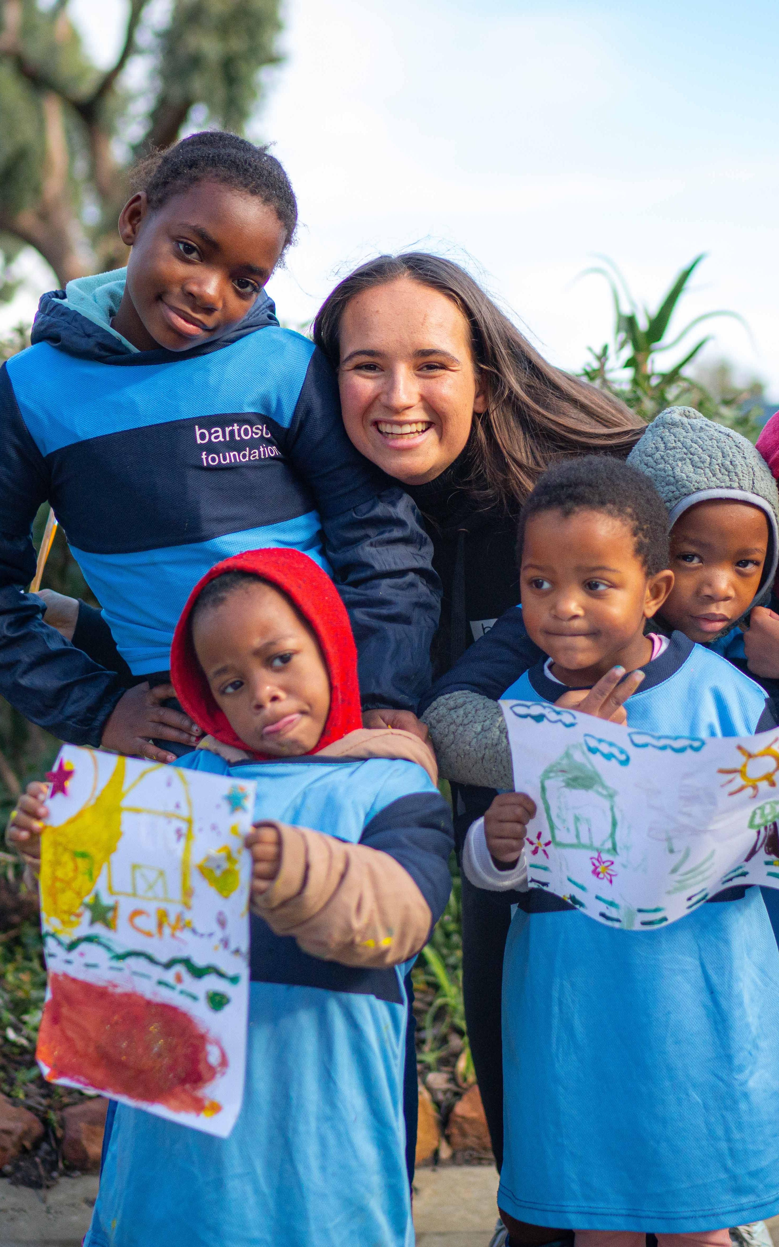 Petya Bartosch with kids from the Bartosch Foundation in Masiphumelele