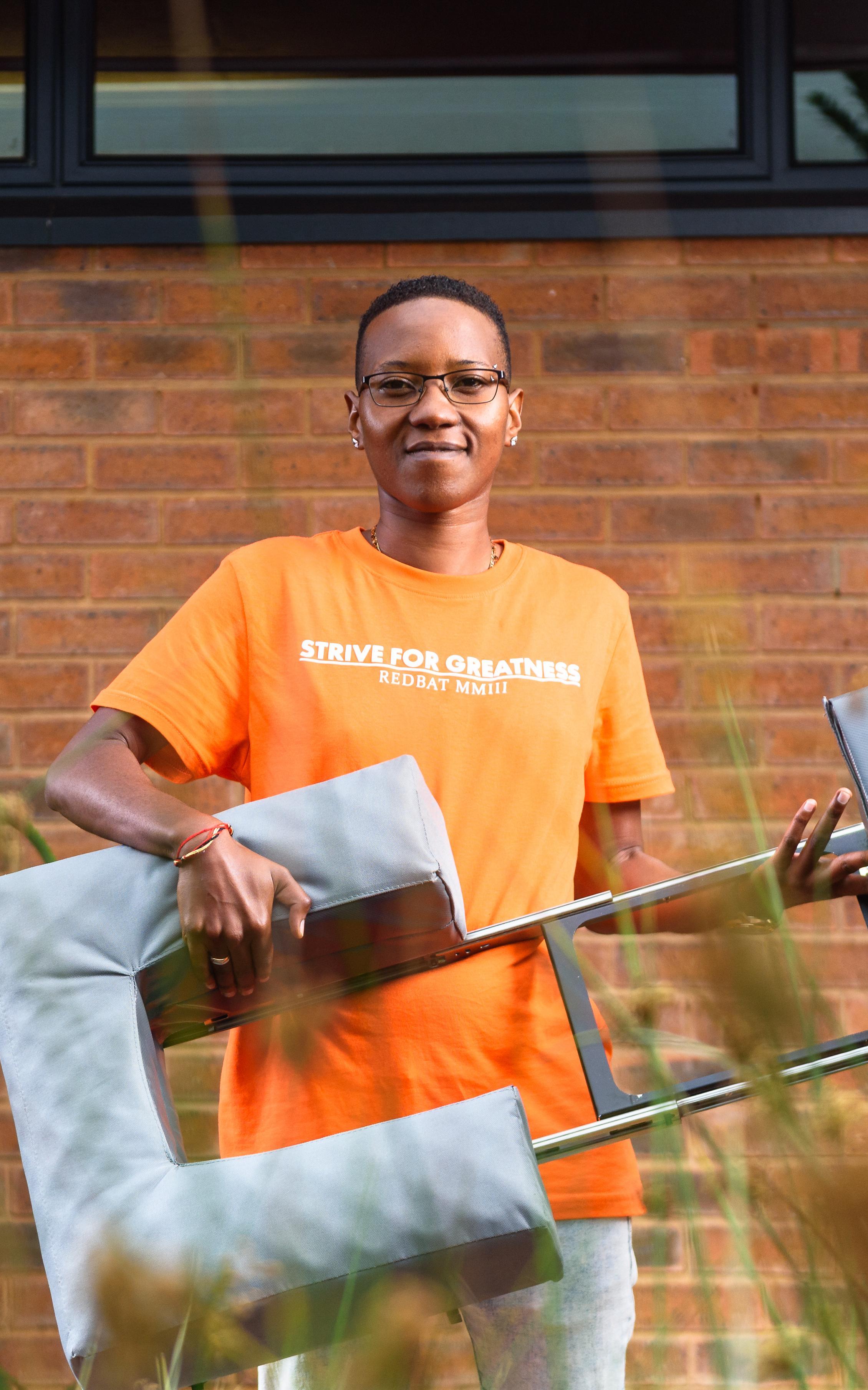 Women holding invention. 