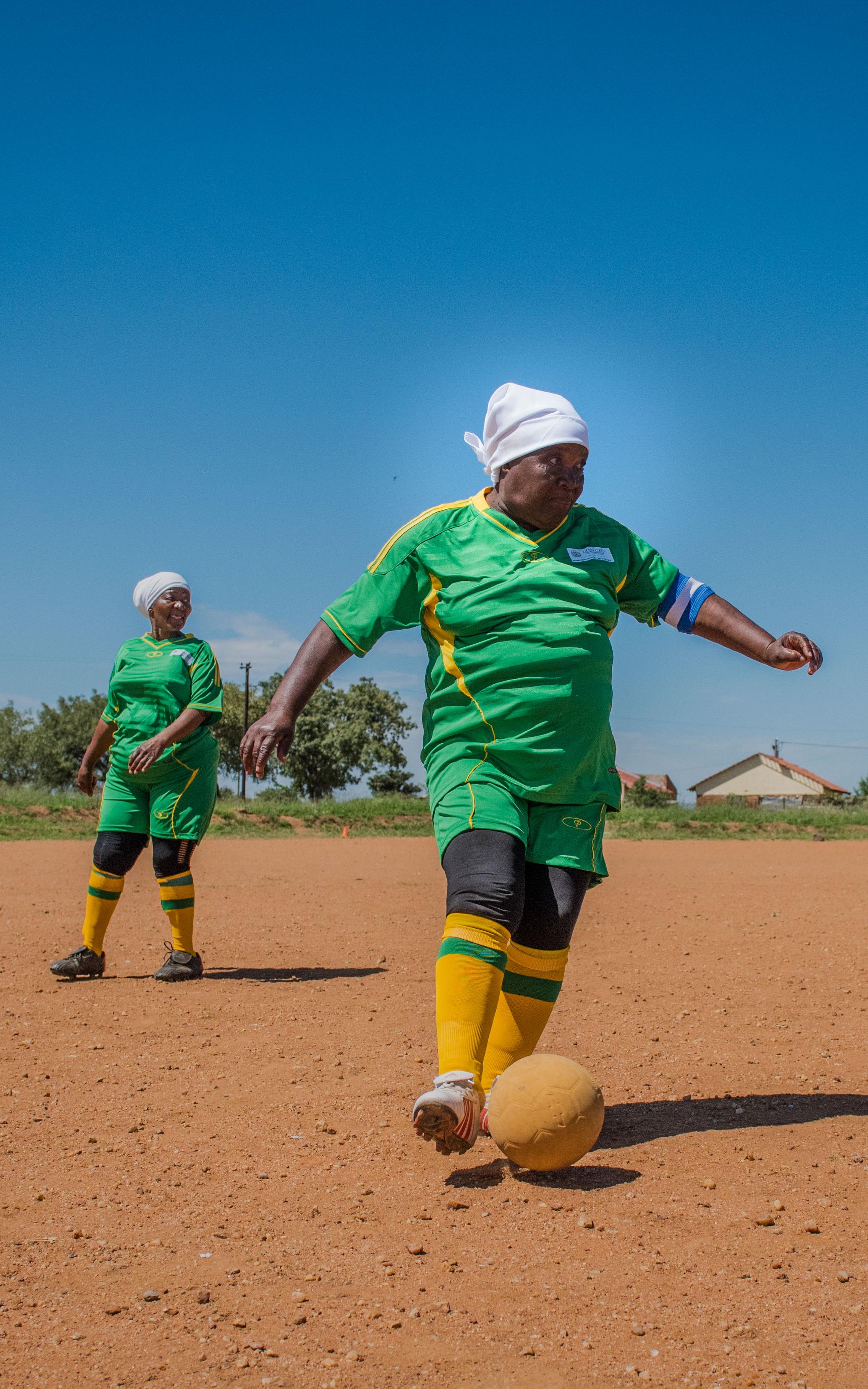 Gogo playing soccer