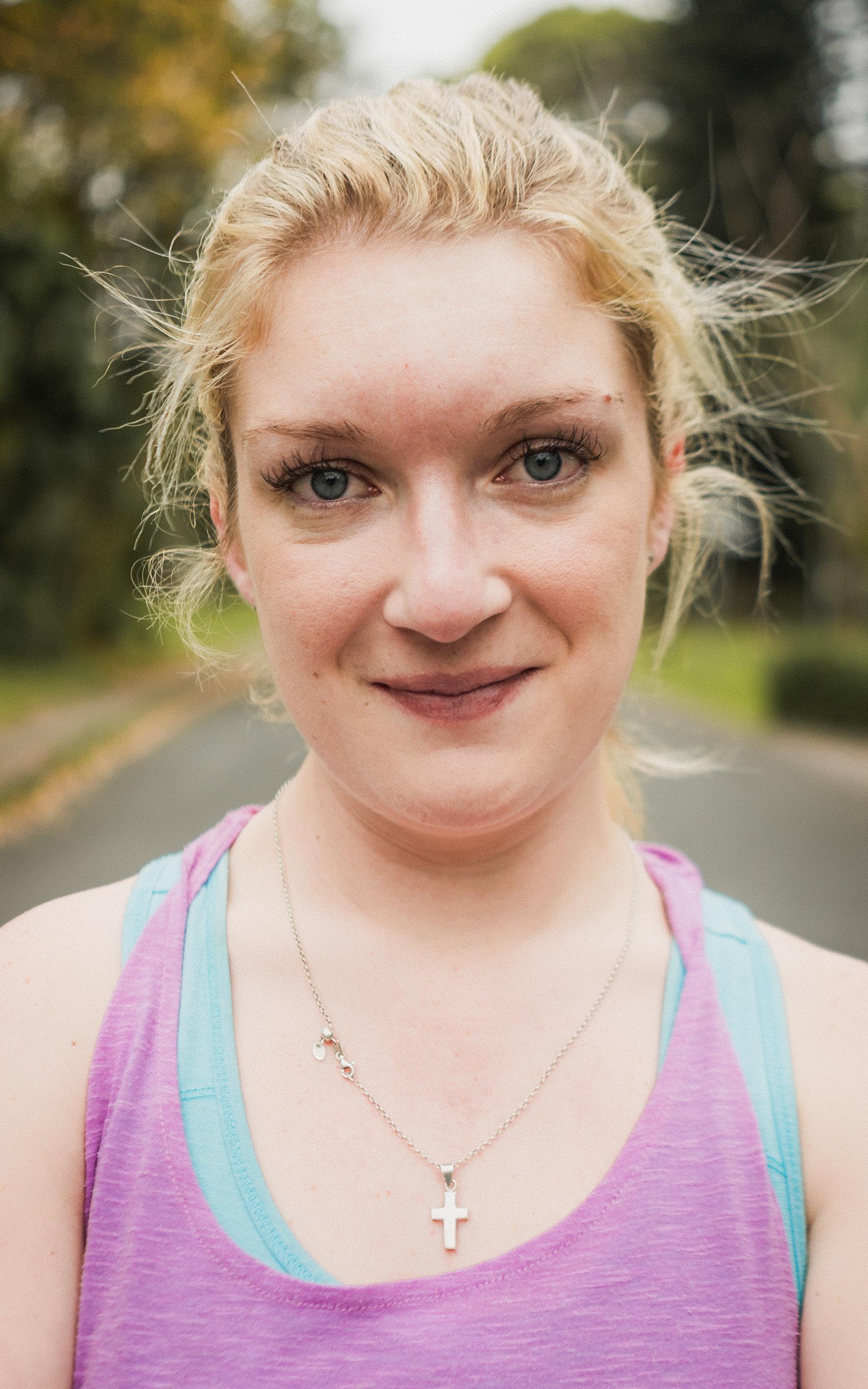 Woman smiling. 
