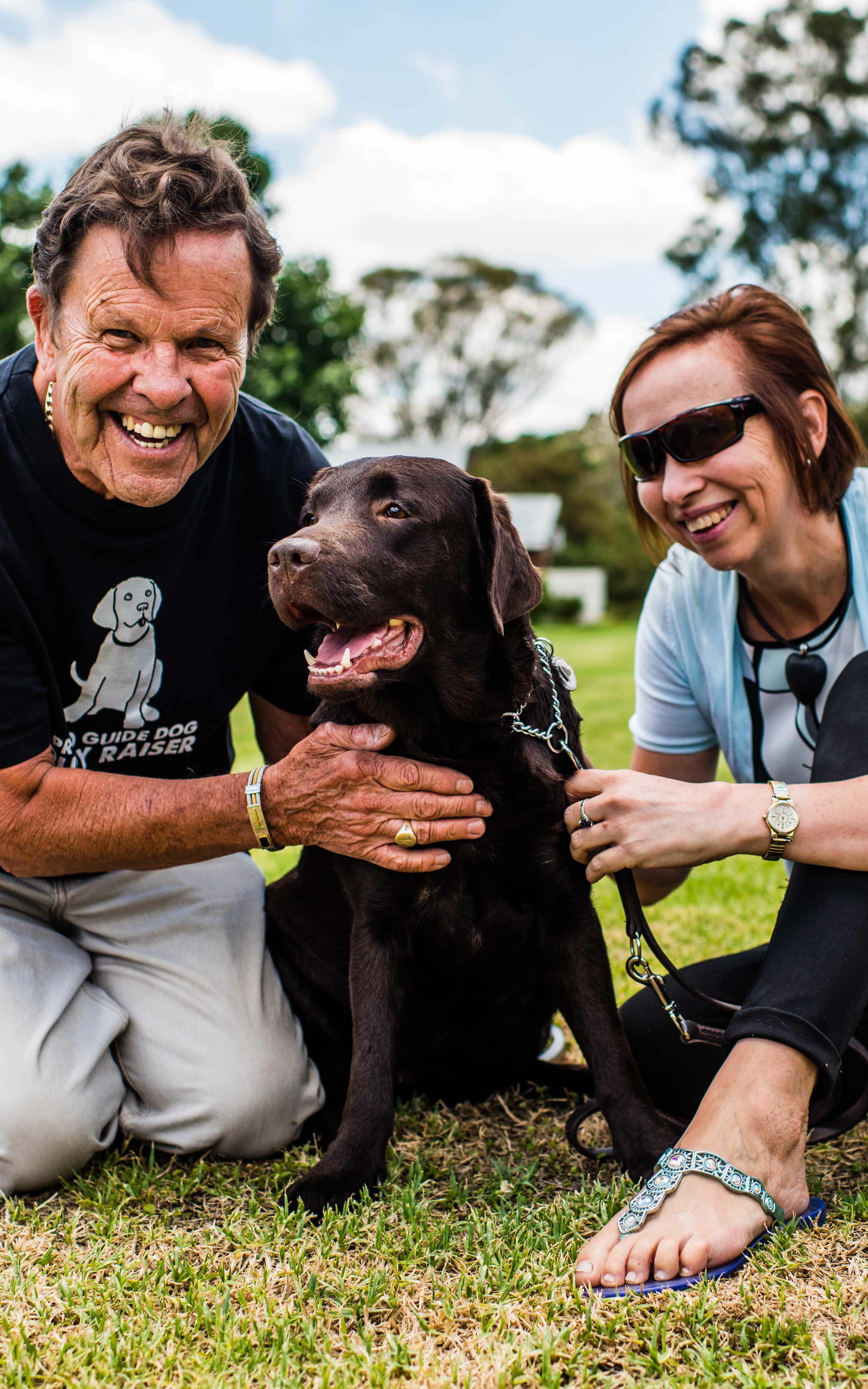 Family with guide dog