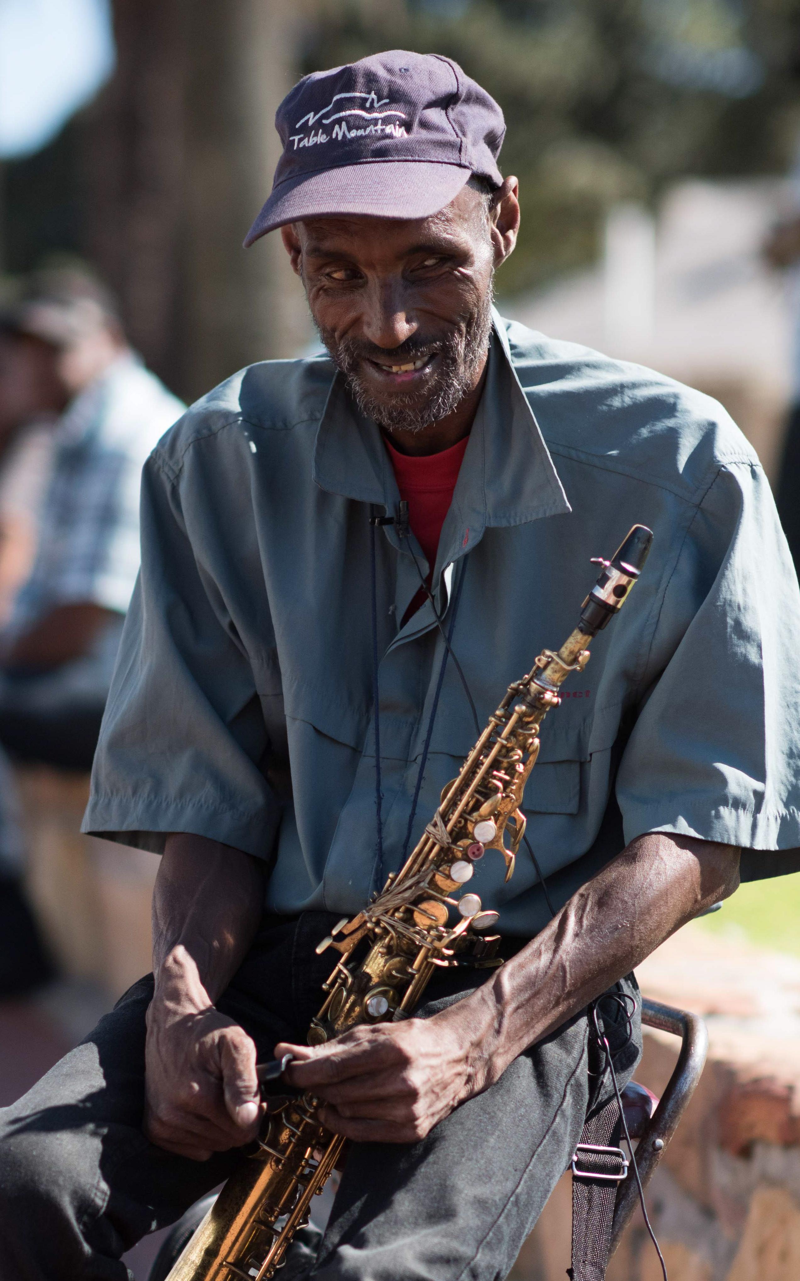 the blind saxophone player bringing joy to the people with the power of music