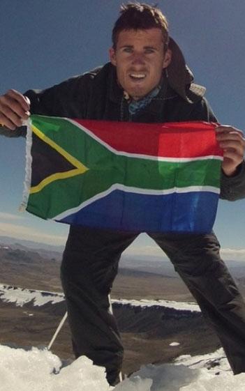 Man with South African Flag.