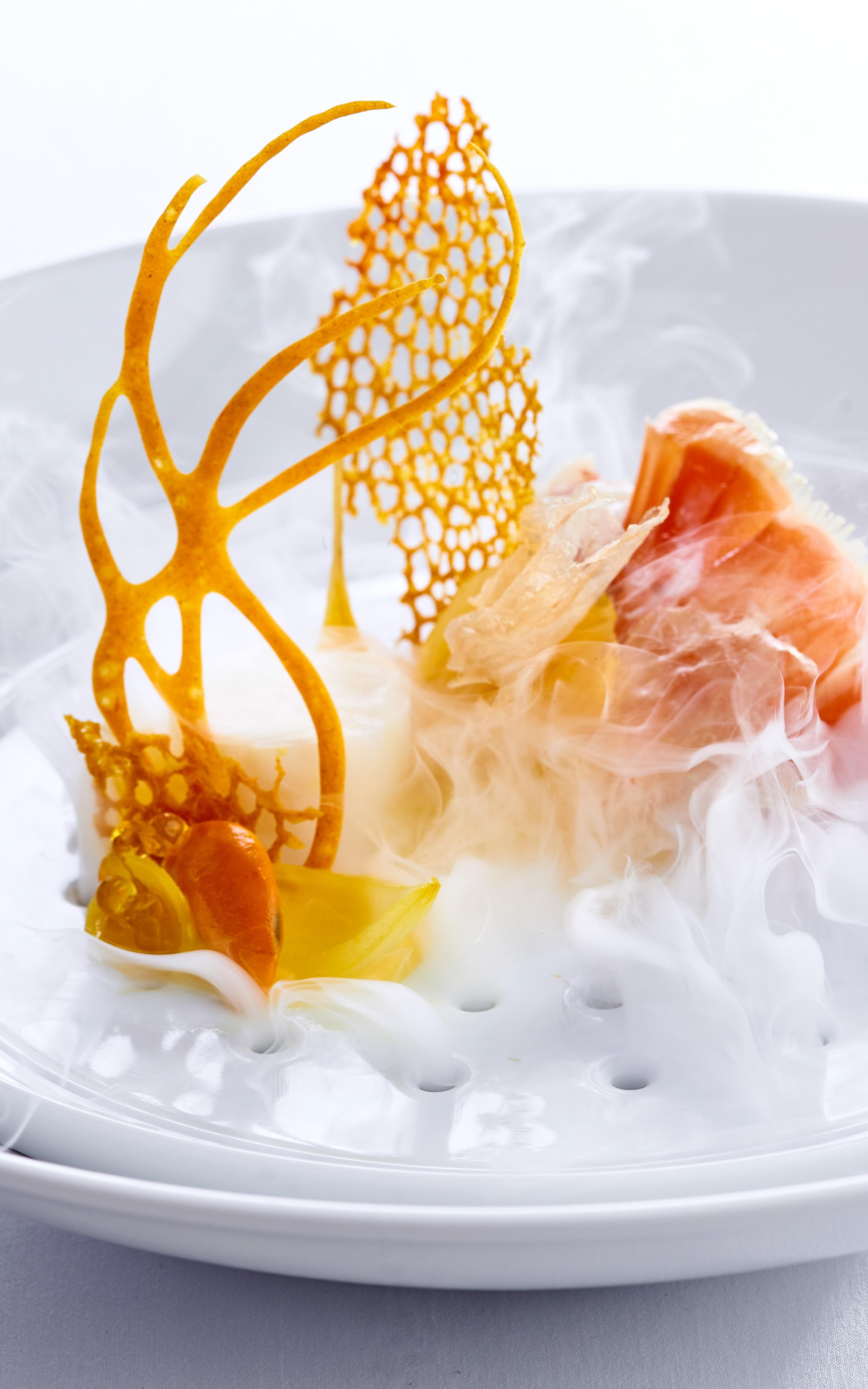 Gourmet plated food.
