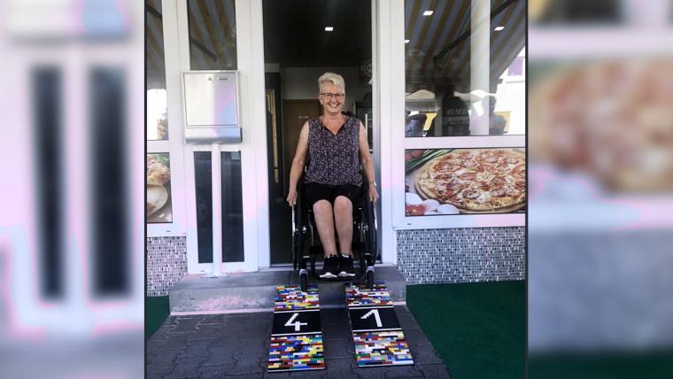 Woman in wheelchair