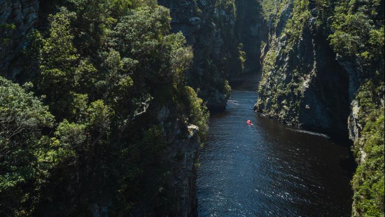 Man kayaking