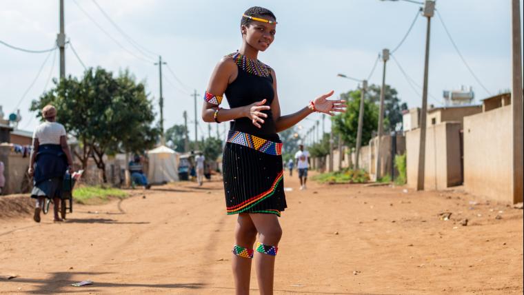 Girl in traditional wear.