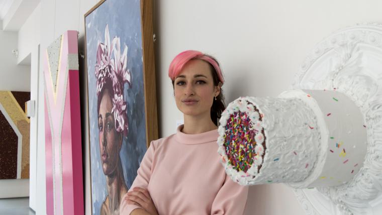 woman in her art studio.