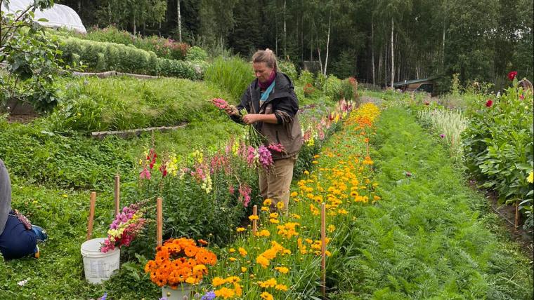 Beautiful News-Woman in garden.