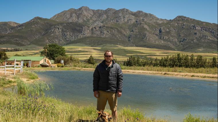 Man standing in a valley