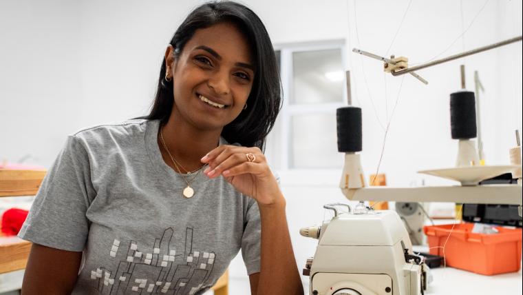 Balini Naidoo is the designer creating braille clothing