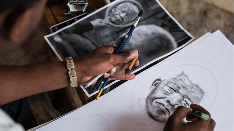 Drawing of Nelson Mandela