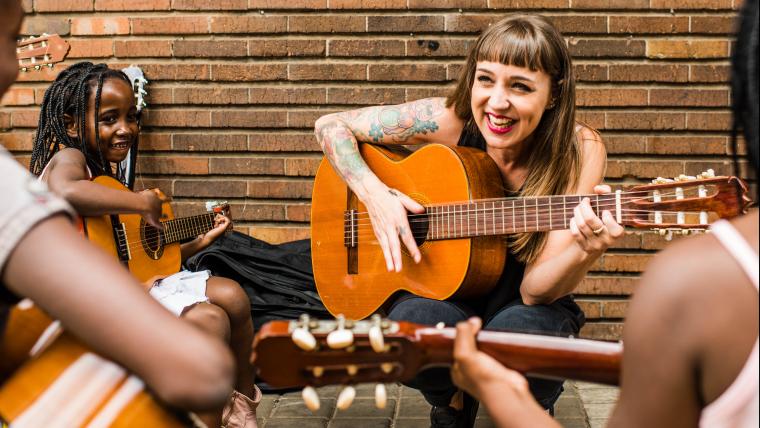 Woman with guitar