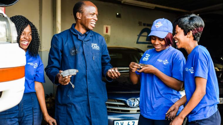 pursuit of gender equality in car fixing and offering job opportunities to the youth