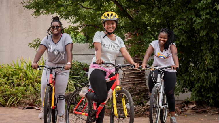 Women on bicycles