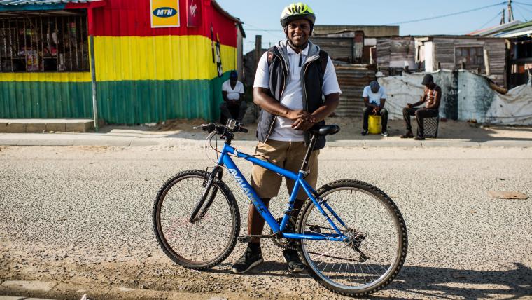 man with bicycle