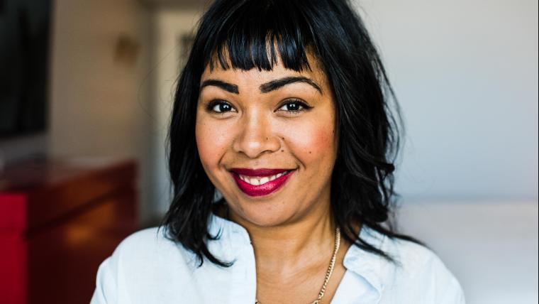 Woman smiling at camera