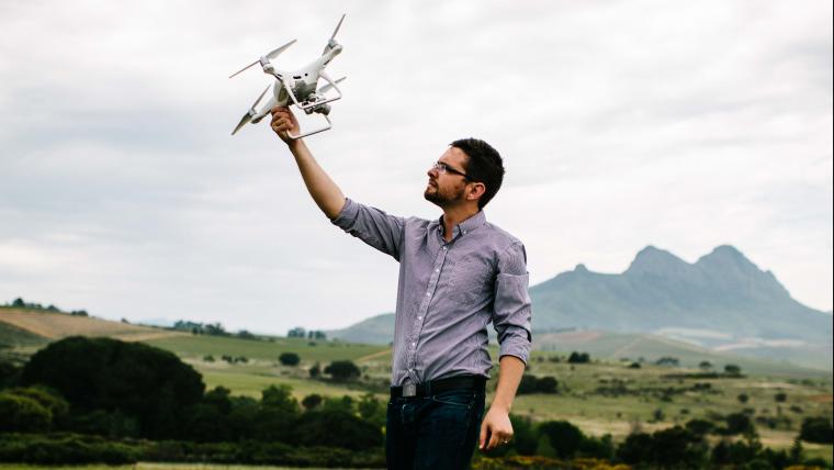 Man holding a drone