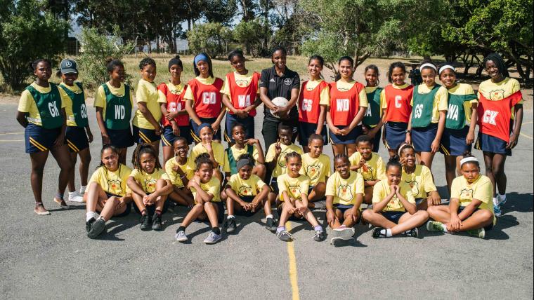 Smiling netball team