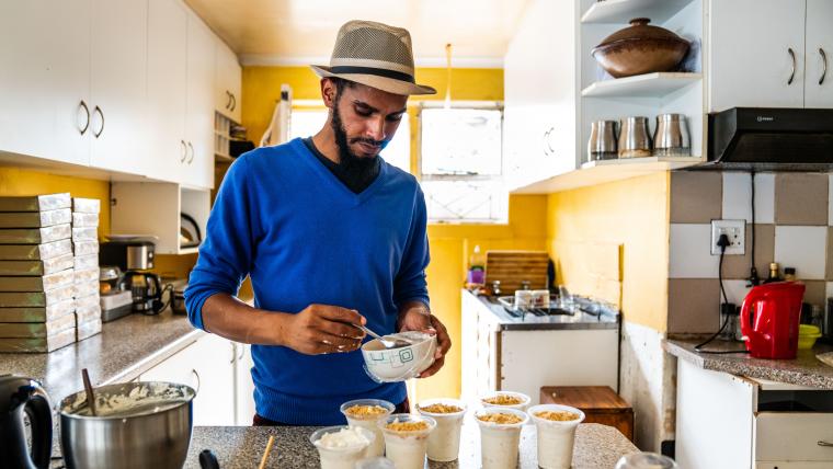 man in kitchen