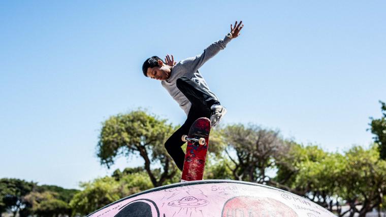 Man doing a skateboard trick