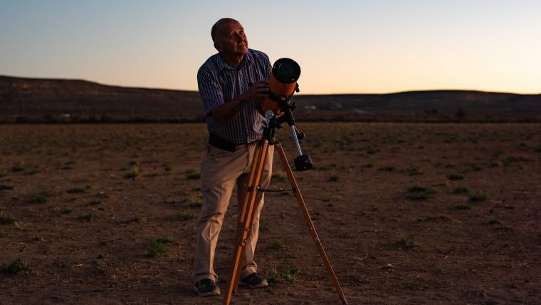 Man busy stargazing